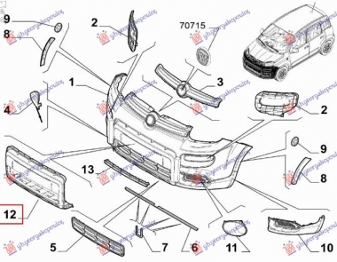 POKLOPAC PREDNJEG BRANIKA DONJI (4X4/TREKKING) (O)