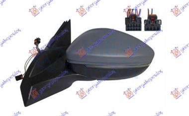 RETROVIZOR ELEKTRICNI SA GREJ. PM (ELEKTRO-SKLOPIV) (MIGAVAC) (SVETLO) (MRTAV UGAO) (12 PIN) (A KVAL) (KONVEKSNO STAKLO)