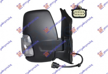 RETROVIZOR ELEKTRICNI SA GREJACEM KRATKI (ELEKTRO-SKLOPIV) (MIGAVAC) (KONVEKSNO STAKLO)