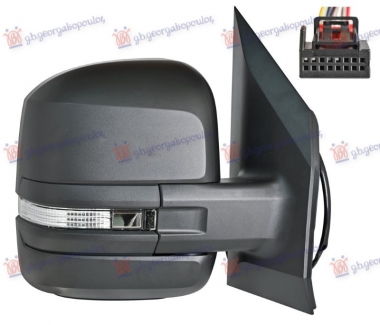 RETROVIZOR ELEKTRICNI SA GREJACEM KRATKI (MIGAVAC) (6 PIN) (A KVALITET) (KONVEKSNO STAKLO)