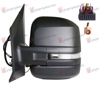 RETROVIZOR ELEKTRICNI SA GREJACEM KRATKI (MIGAVAC) (CIP ANTENE) (7 PIN) (A KVALITET) (KONVEKSNO STAKLO)