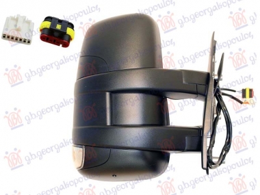 RETROVIZOR ELEKTRICNI SA GREJACEM KRATKI (MIGAVAC) (POZICIONO SVETLO 16W) (KONVEKSNO STAKLO)