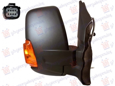 RETROVIZOR ELEKTRICNI SA GREJACEM KRATKI (ZUTI MIGAVAC) (KONVEKSNO STAKLO)