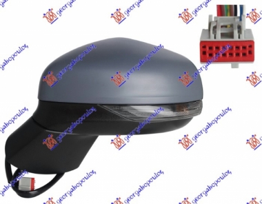 RETROVIZOR ELEKTRICNI SA GREJACEM PM (ELEKTRO-SKLOPIV) (MIGAVAC) (SVETLO) (10 PIN) (KONVEKSNO STAKLO)