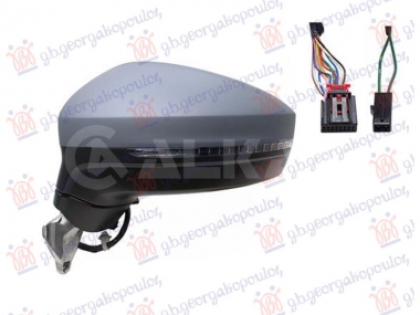 RETROVIZOR ELEKTRICNI SA GREJACEM PM (ELEKTRO-SKLOPIV) (SVETLO) (MEMORIJA) (15 PIN) (ASFERICNO STAKLO)