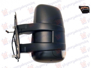 RETROVIZOR MEHANICKI KRATKI (MIGAVAC) (SENZOR) (POZICIONO SVETLO 16W) (KONVEKSNO STAKLO