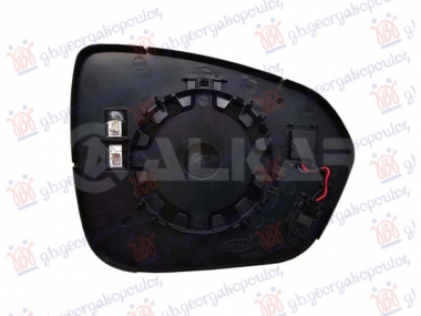 STAKLO RETROVIZORA SA GREJACEM (MRTAV UGAO) (2+2 PIN) (KONVEKSNO)