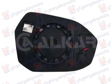 STAKLO RETROVIZORA SA GREJACEM (MRTAV UGAO) (4 PIN) (ASFERICNO)