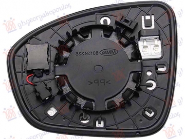 STAKLO RETROVIZORA SA GREJACEM (MRTAV UGAO) (ASFERICNO)