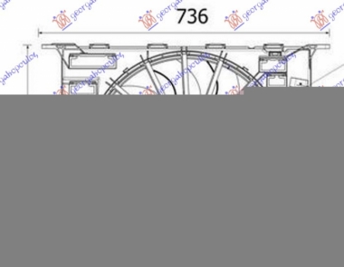 VENTILATOR KOMPLET (2.0 HYBRID - 3.0 BENZIN) (484mm) (600W) (4 PIN)