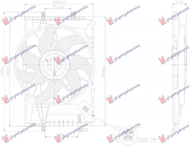 VENTILATOR KOMPLET BENZIN/DIZEL (600W)