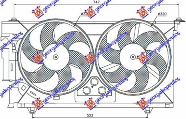 VENTILATOR KOMPLET (DUPLI) +A/C BENZIN