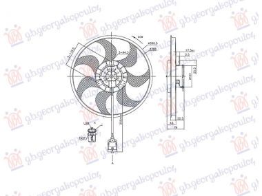 VENTILATOR (MOTOR+ELISA) (3 PIN) (390mm)