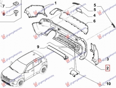 ZADNJI BRANIK CENTRALNI (4 PDC SENZORI) (O)